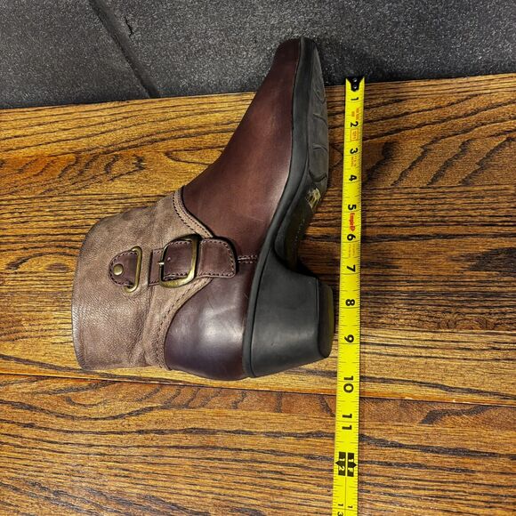 CLARKS Ingalls Brown Leather Zip Ankle Boots Buckle Women’s 8.5 - Picture 7 of 8